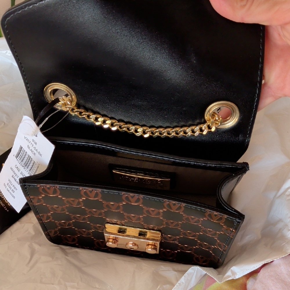 Valentino Black and Brown Crossbody Bag - Picture 2 of 4